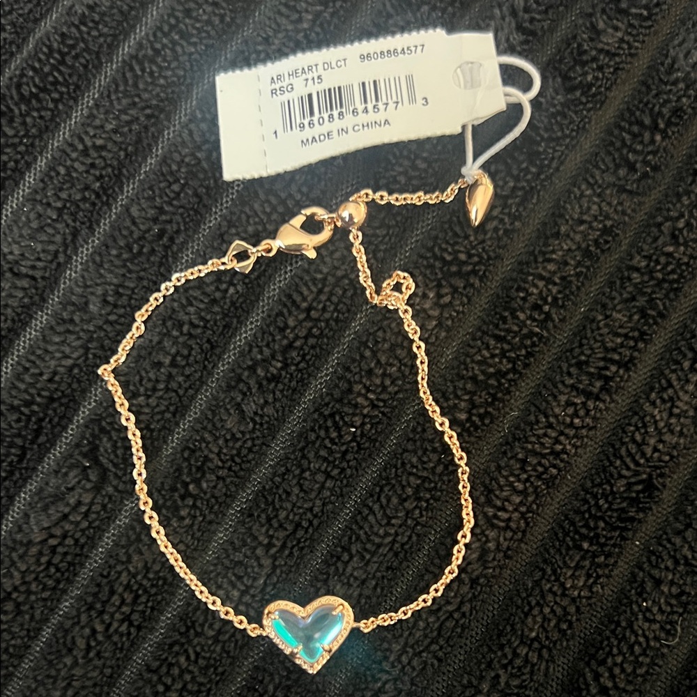 Kendra Scott Rose Gold Dichroic Ari Heart Bracelet